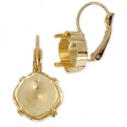 Leverback Earrings for Cabochons 4470 12 mm Gold tone x2