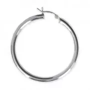 925 Sterling Silver earring hoops to decorate 40 mm x 3 mm x2