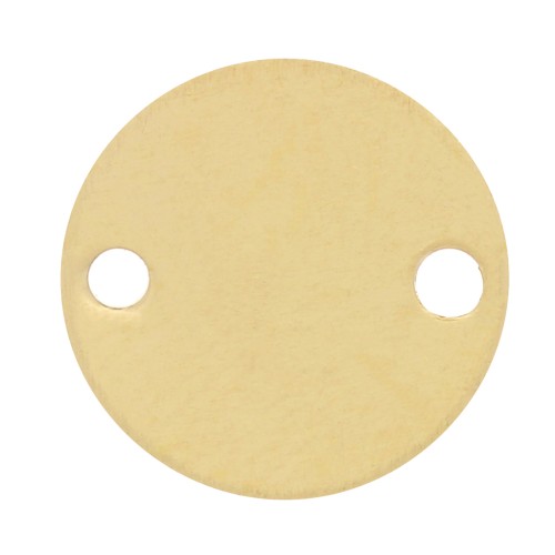 Thin rond 2 holes spacer 9 mm - Gold-filled  x1