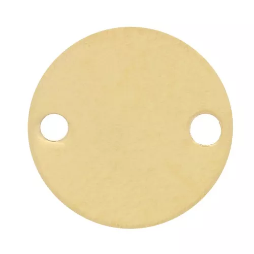 Thin rond 2 holes spacer 9 mm - Gold-filled x1