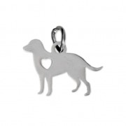 Stainless steel dog charm 15x11 mm x1