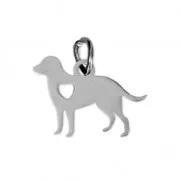 Stainless steel dog charm 15x11 mm x1