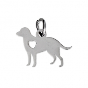 Stainless steel dog charm 15x11 mm x1