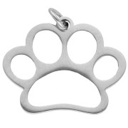 Dog paw charm 16x12.8 mm - Stainless steel 304 x1
