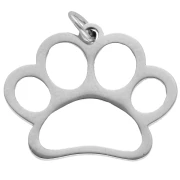 Dog paw charm 16x12.8 mm - Stainless steel 304 x1