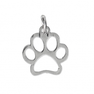 Stainless steel dog's paw charm 15x12 mm x1