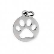Round openwork charm dog paw 12 mm stainless steel 316L x1|raw }}