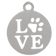 Stainless steel LOVE charm 12 mm x1