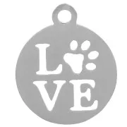Stainless steel LOVE charm 12 mm x1