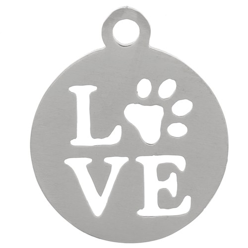 Stainless steel LOVE charm 12 mm x1
