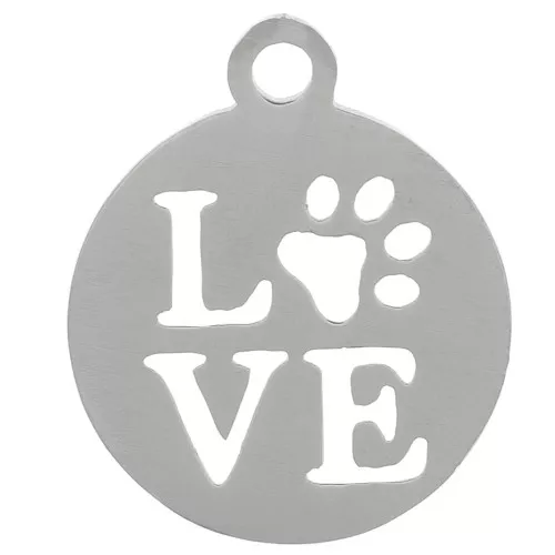 Stainless steel LOVE charm 12 mm x1