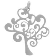 316L Stainless steel tree charm 20x18 mm x1