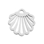 Stainless steel seashell charm 14x13 mm x1|raw }}