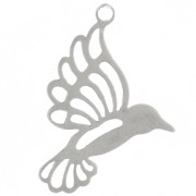 Bird charm 20x14 mm - 316L stainless steel x1
