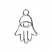 14.5x9.5mm Stainless steel Hamsa hand charm x1
