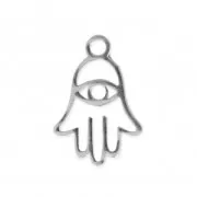 14.5x9.5mm Stainless steel Hamsa hand charm x1