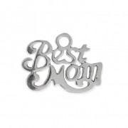 Stainless steel Best mom charm 14x10 mm x1