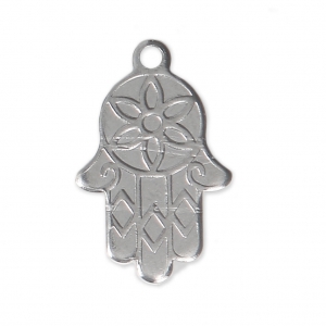 18.5x12mm Stainless steel Hamsa hand charm x1