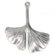 Stainless steel Ginkgo leaf charm 29x26 mm x1
