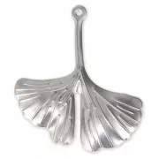 Stainless steel Ginkgo leaf charm 29x26 mm x1