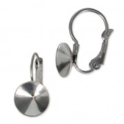 Stainless Steel leverback Earrings for PureCrystal Cabochons 1122 8 mm x2|raw }}
