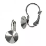 Stainless Steel leverback Earrings for PureCrystal Cabochons 1122 8 mm x2