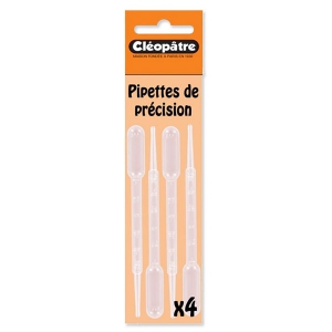 4 plastic precision pipettes - Cléopâtre - for resin/dyes