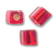 Cubes Miyuki 4mm SB4-11 - Ruby Silver Lined x10g|raw }}