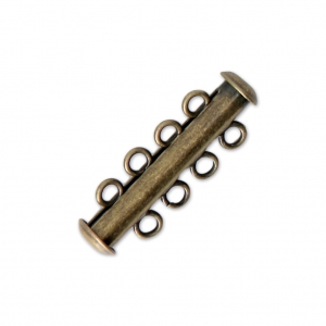 4-row sliding clasp, 27 mm - Bronze x1