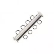 4 strands slide clasp 27 mm Fine silver plating x1