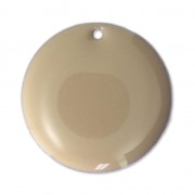 Round metal Epoxy Enamelled sequins 20 mm Taupe x5