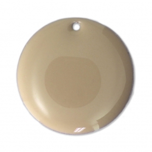 Round metal Epoxy Enamelled sequins 20 mm Taupe x5