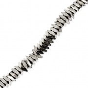 Synthetic Mini-Hematites rondelles rhombus 3x1.2 mm Labrador x40 cm