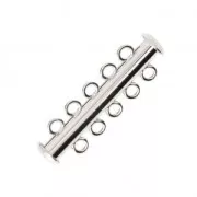 5 strands slide clasp 32mm Fine silver plating x1