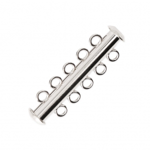 5 strands slide clasp 32mm Fine silver plating x1