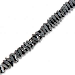 Synthetic Mini-Hematites rondelles rhombus 3x1.2 mm Jet Hematite x3 cm