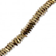 Synthetic Mini-Hematites rondelles rhombus 3x1.2 mm Golden x40 cm