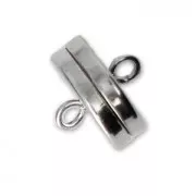 Magnetic clasp 10x9 mm Rhodium Tone x1