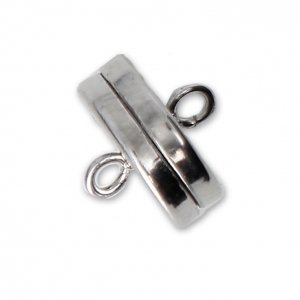 Magnetic clasp 10x9 mm Rhodium Tone x1