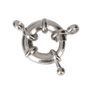Buoy Spring clasp 15 mm Rhodium Tone x1