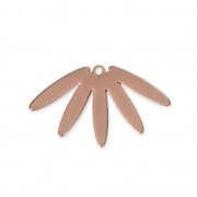 Water lily laser cut pendants 25x14 mm - Rose Gold Tone x2