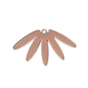 Water lily laser cut pendants 25x14 mm - Rose Gold Tone x2