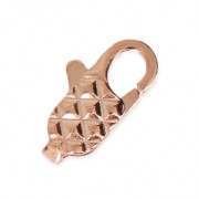 Decorated lobster claw clasp 12 mm Rose Gold Tone x1