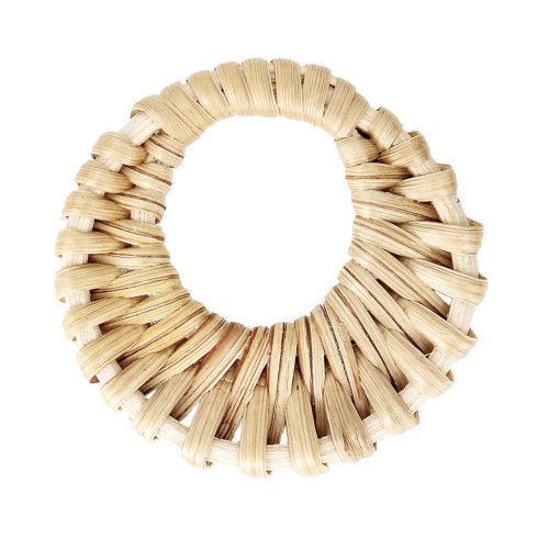 Round rattan pendant 42 mm for DIY jewelry creation x1