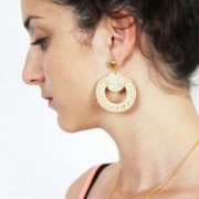 Round rattan pendant 42 mm for DIY jewelry creation x1