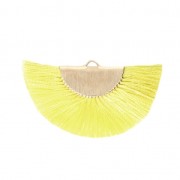 Fan/half moon pendant with fringes 25x47 mm Yellow/Gold Tone x1