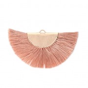 Fan/half moon pendant with fringes 25x47 mm Sienne/Gold Tone x1|raw }}