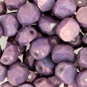 Faceted Cabochons beads 6 mm Opaque Luster Amethyst x25