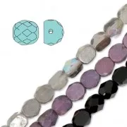 Faceted Cabochons beads 6 mm Opaque Luster Amethyst x25