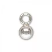 925 Sterling Silver Ball charms 3 mm x4